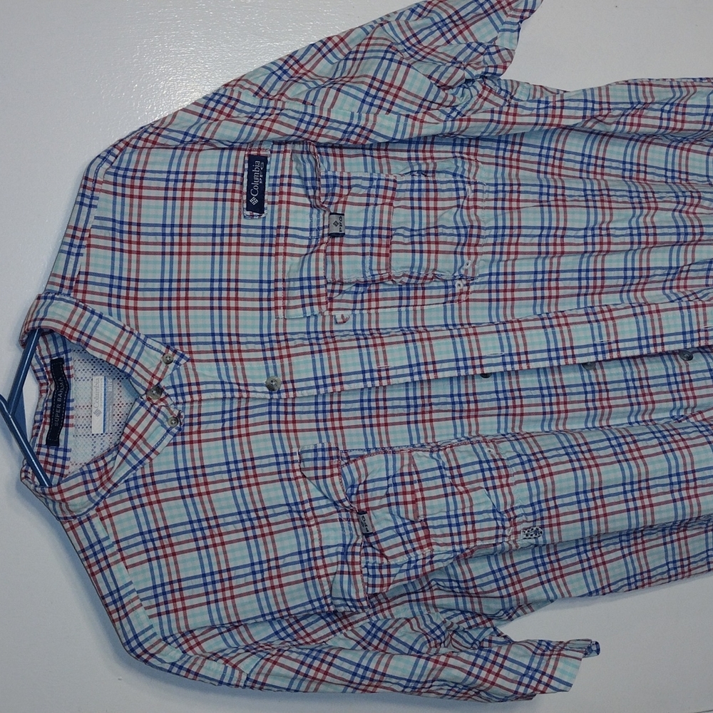 Columbia PFG Men's XL Super Bahama Short Sleeve Shirt Plaid